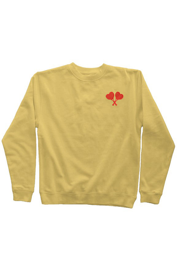 Love All Tennis Women's Yellow Fay Crew Neck Sweatshirt