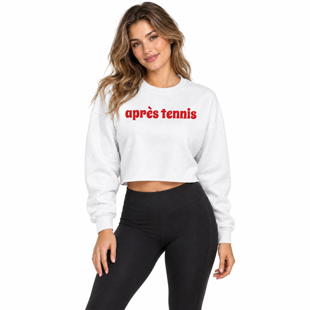 Love All Tennis Après Lightweight Cropped Crew