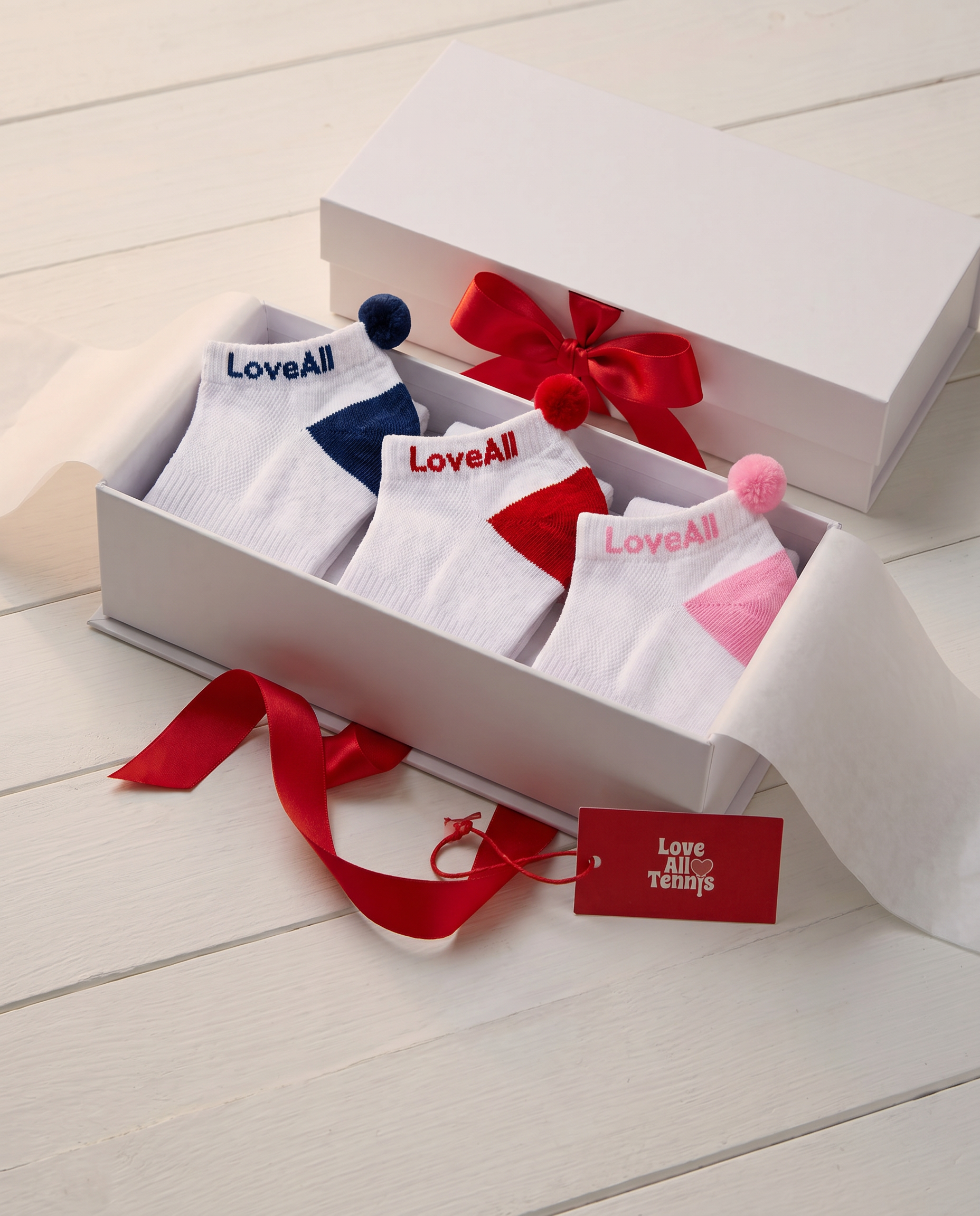 Love All Tennis Classic Pom Pom Sock Bundle