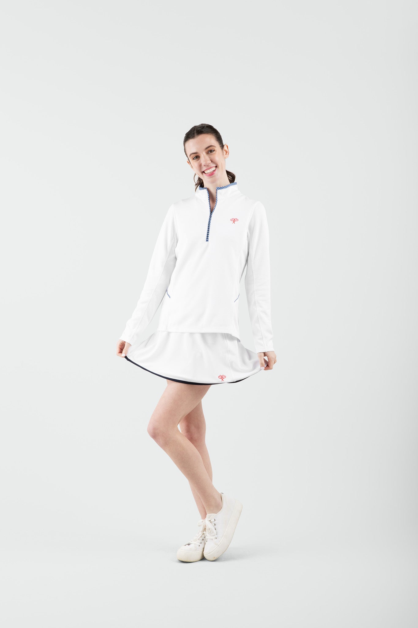 Love All Tennis Women's Tracy 1/4 Zip Jacket Gingham
