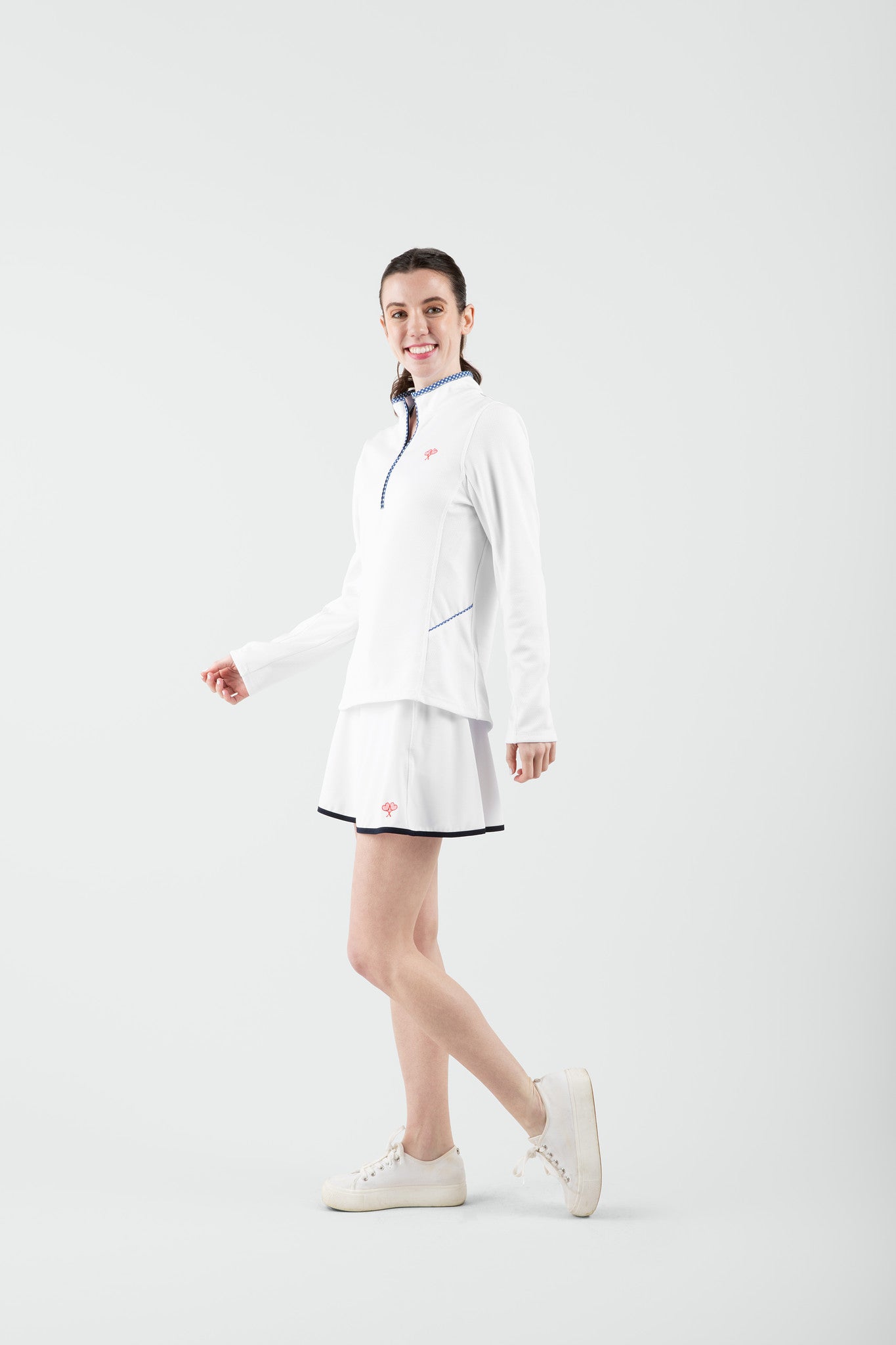 Love All Tennis Women's Tracy 1/4 Zip Jacket Gingham