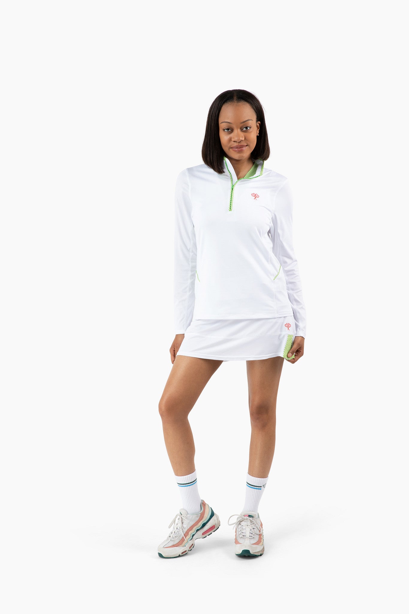 Love All Tennis Women's Tracy 1/4 Zip Jacket Gingham