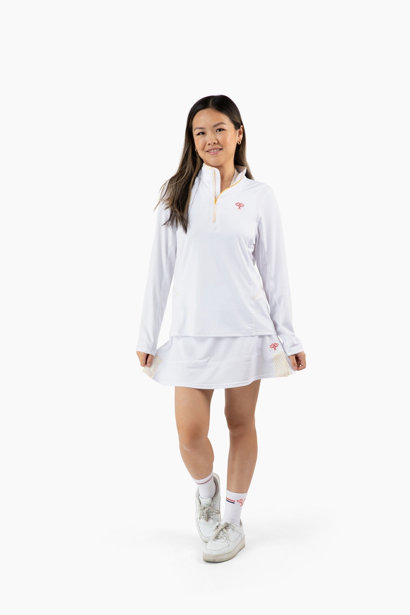 Love All Tennis Women's Tracy 1/4 Zip Jacket Polka Dot