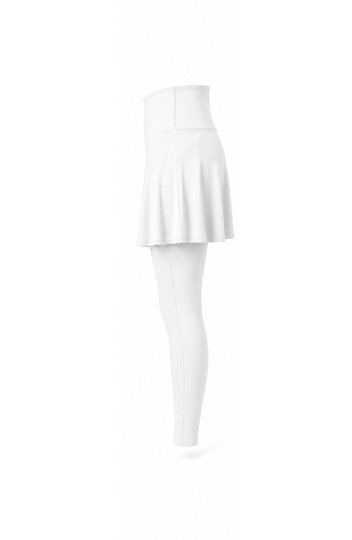 White skirt and leggings set on a white background