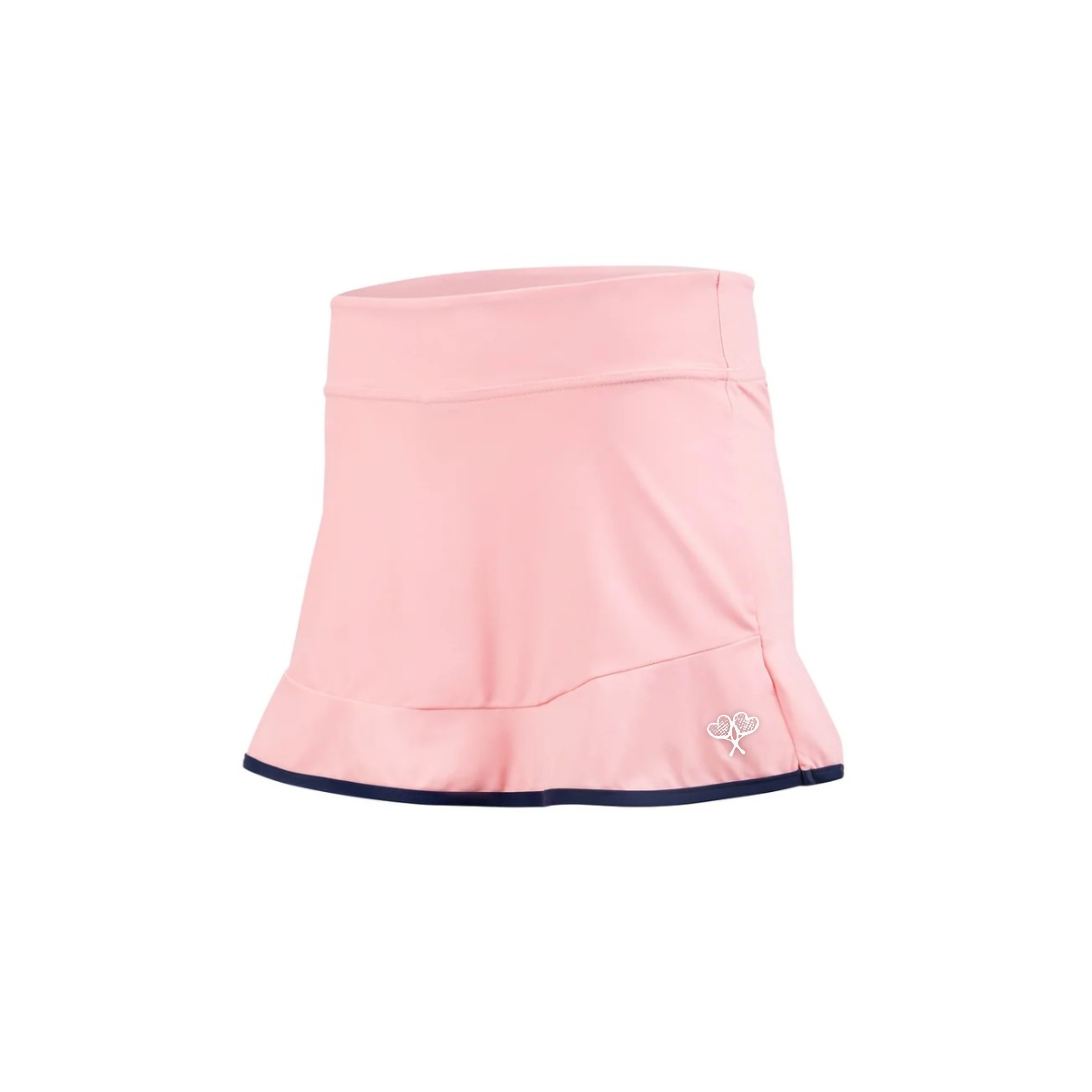 Pink skirt with a brand logo on a white background