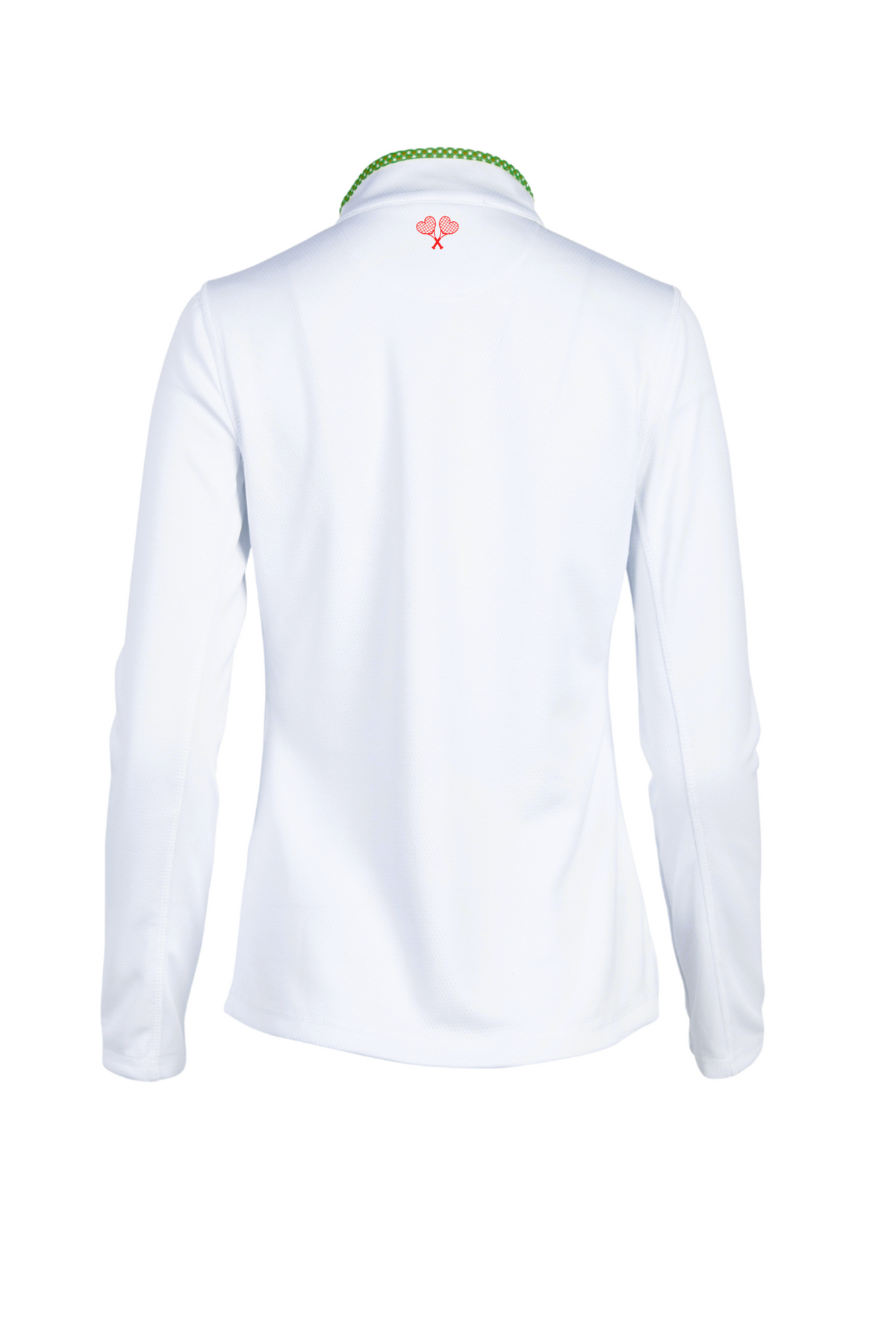 White long-sleeve shirt with a collar on a white background