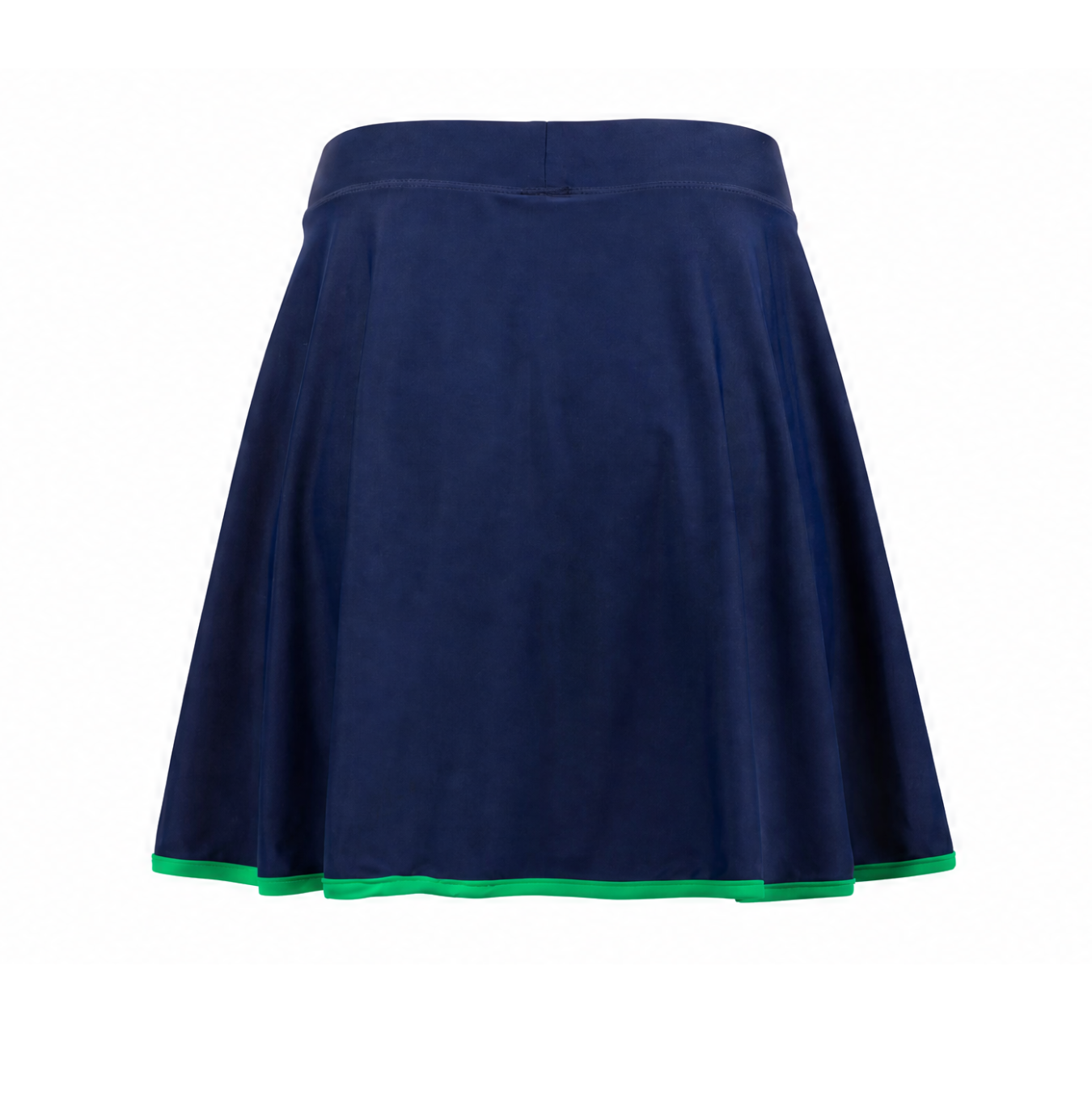Blue and green athletic skirt on white background