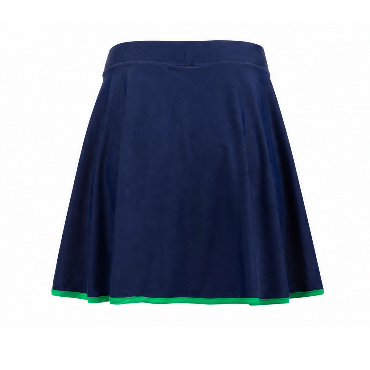 Blue and green athletic skirt on white background