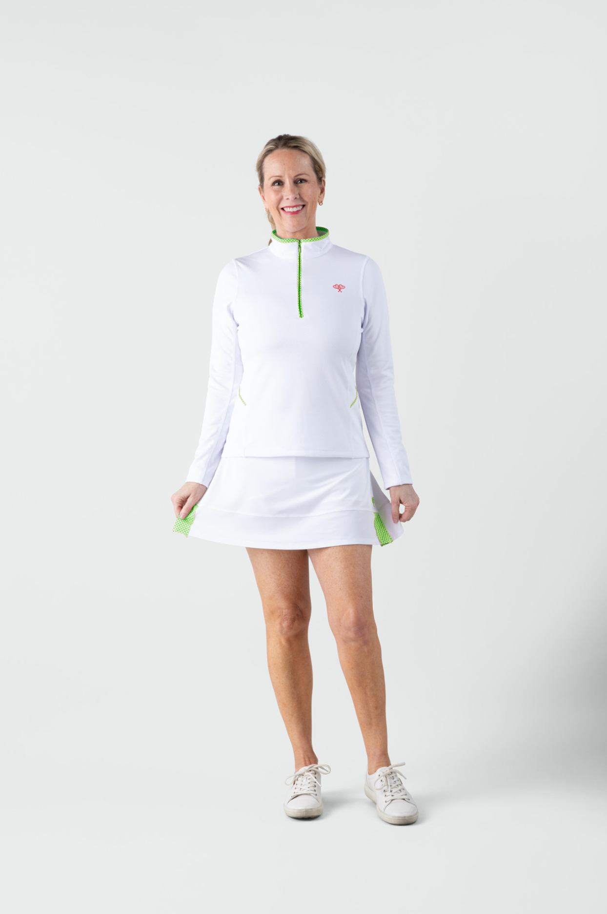 Love All Tennis Women's Tracy 1/4 Zip Jacket Gingham