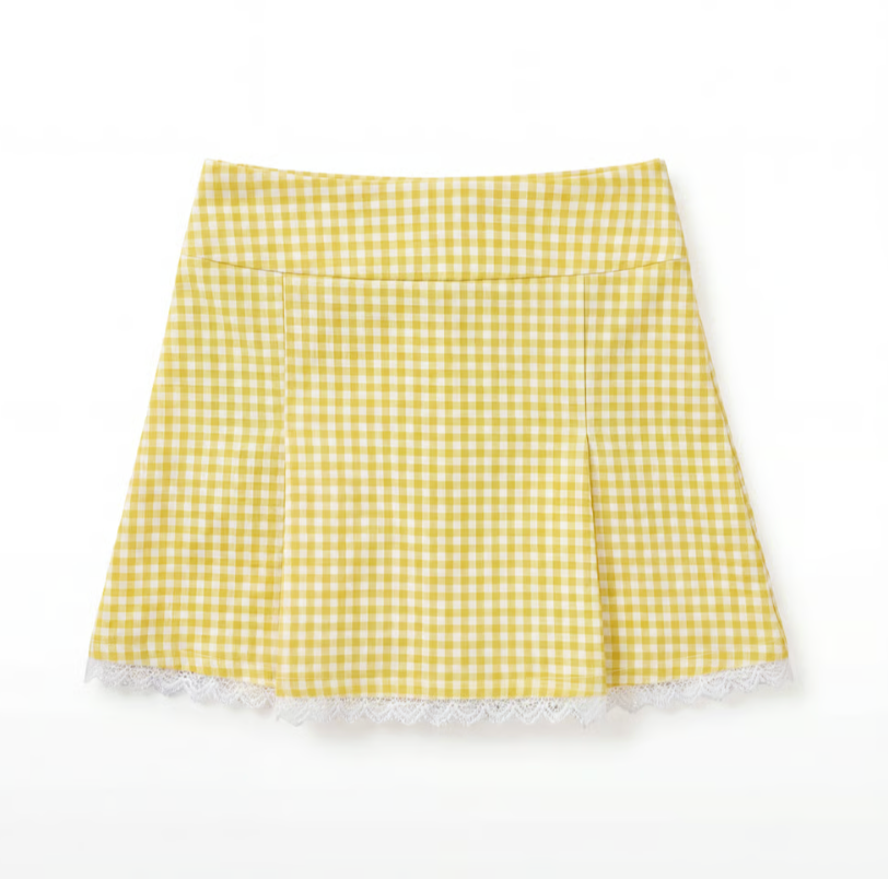 Claire Gingham Lace Skirt
