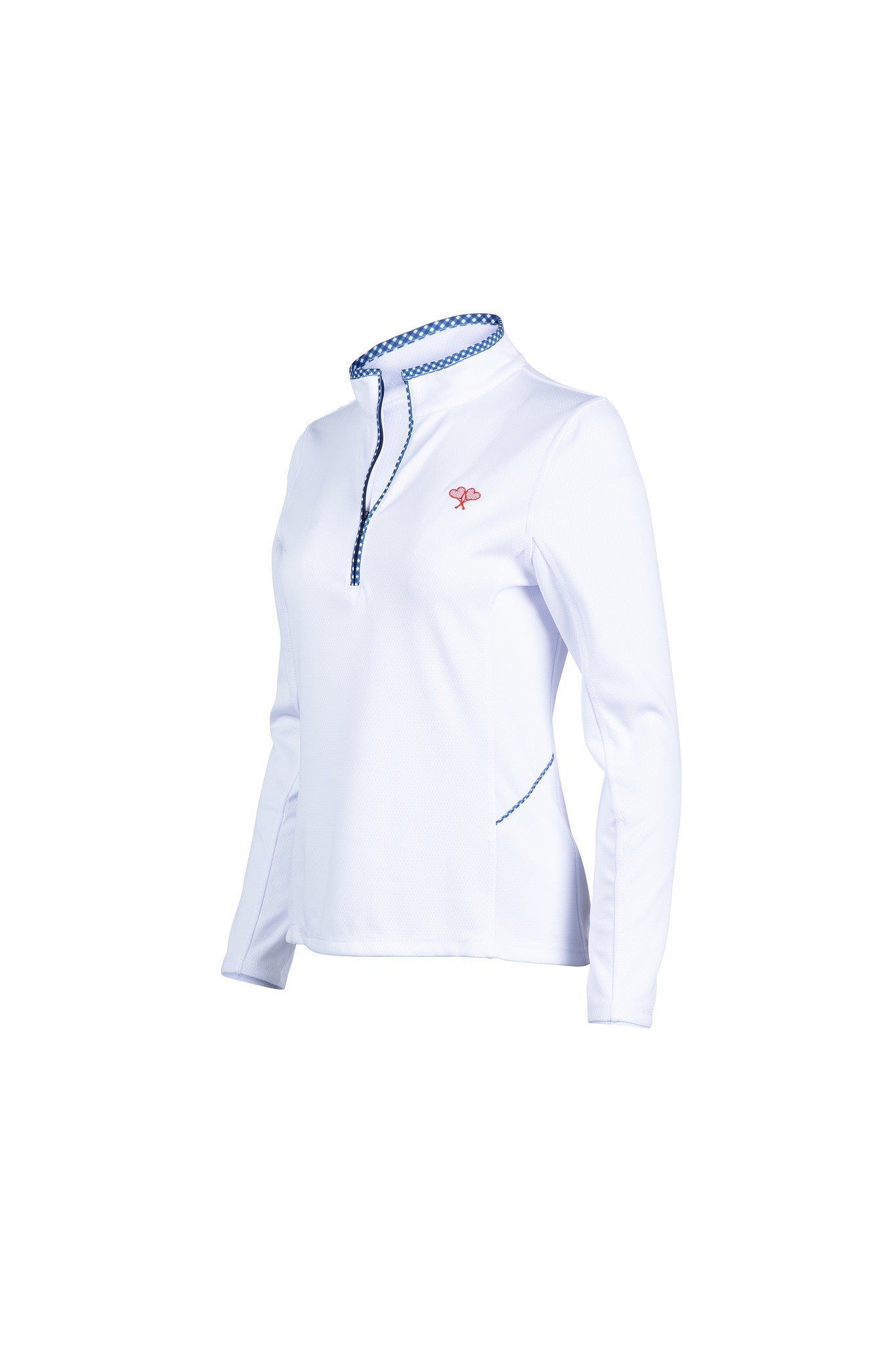 Love All Tennis Women's Tracy 1/4 Zip Mid weight Jacket Gingham