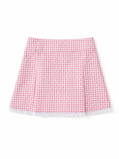 Claire Gingham Lace Skirt