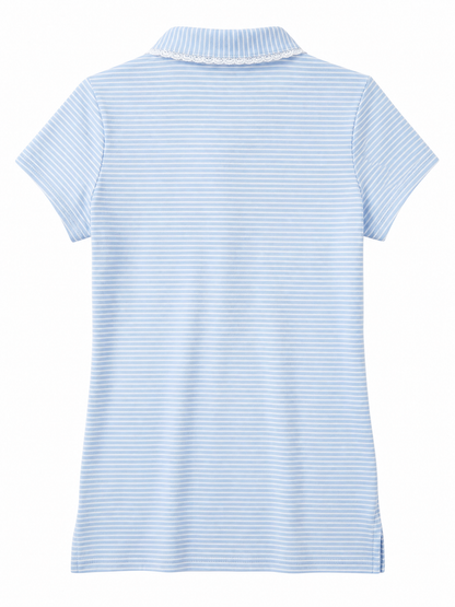 Claire Striped Resort Short Sleeve Golf Top