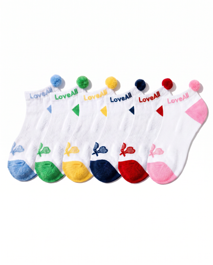 Love All Tennis Pom Pom Sock