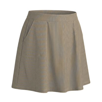 Beige pleated skirt on a white background