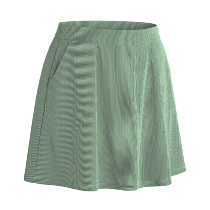 Green striped skirt on a white background