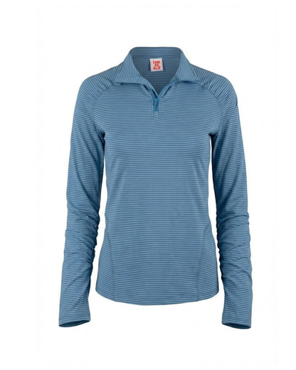 Blue striped long-sleeve shirt on a white background