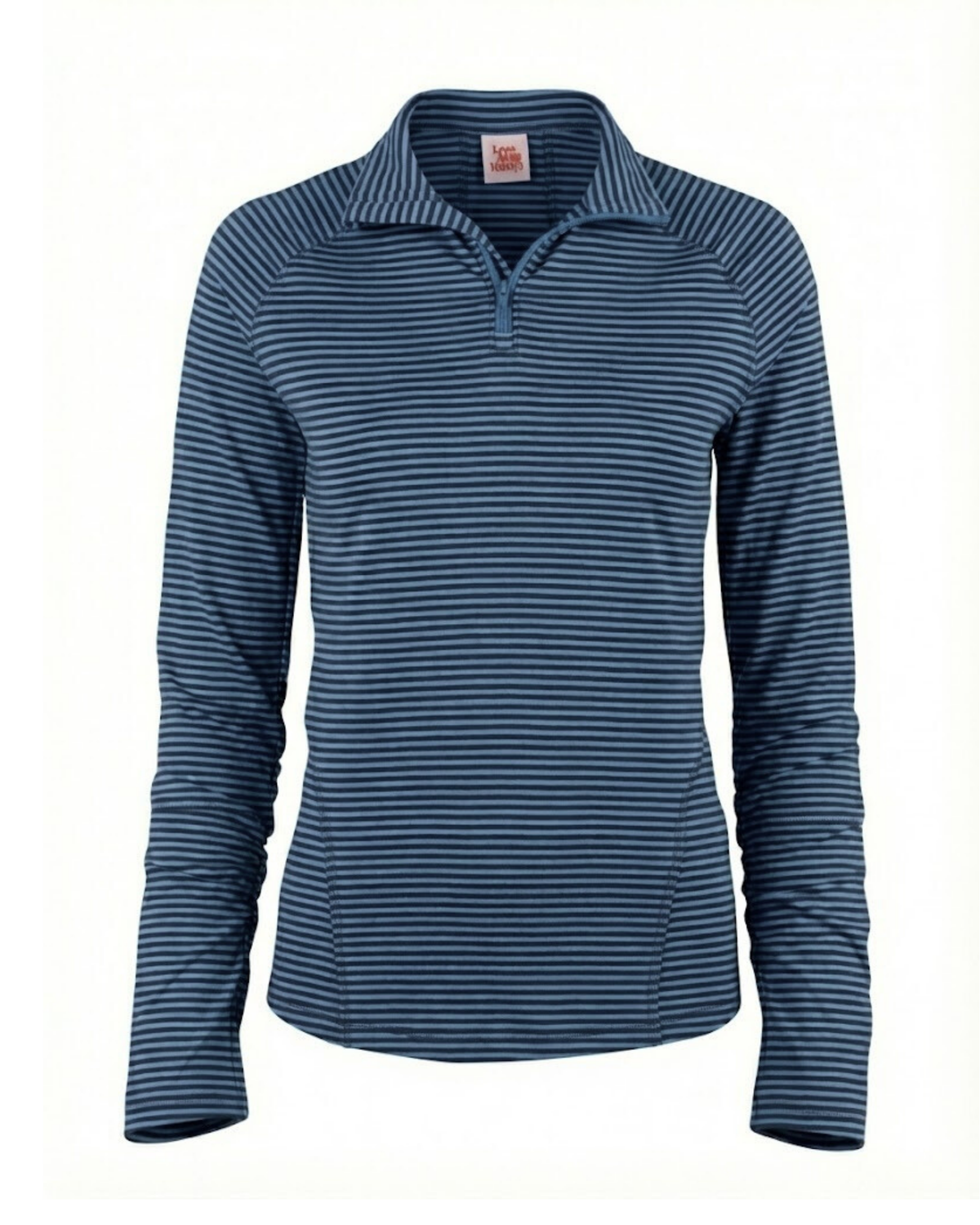 Blue striped long-sleeve shirt on a white background