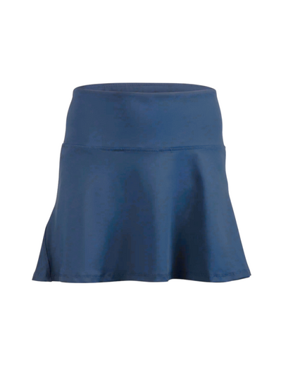 Blue athletic skirt on flat white background