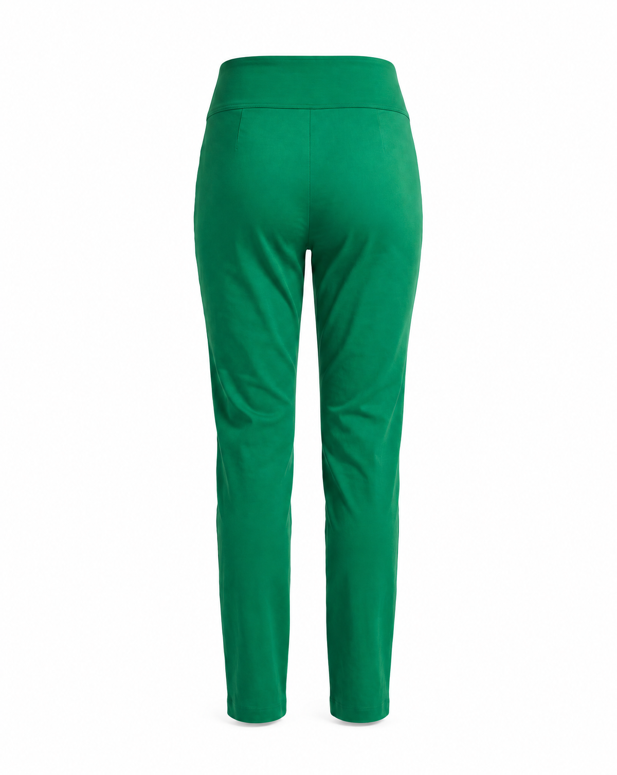 Green slim-fit pants shown from the back on a clean white background.