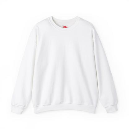 A white sweatshirt set against a white background