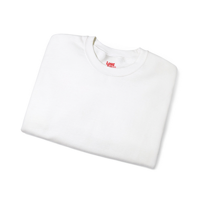 A white sweatshirt folded set against a white background