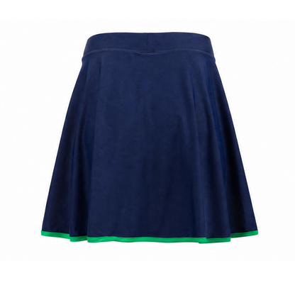 Blue and green athletic skirt on white background