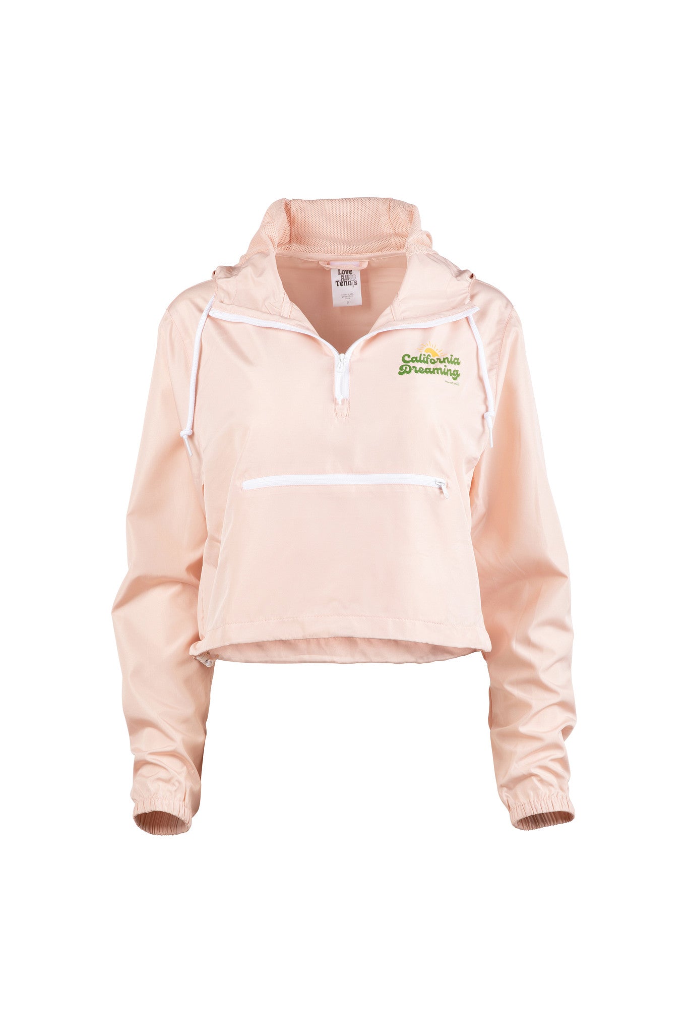 Love All Tennis Women's California Dreaming Lightweight Pullover Crop Windbreaker
