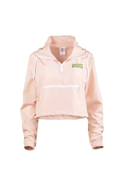 Love All Tennis Women's California Dreaming Lightweight Pullover Crop Windbreaker