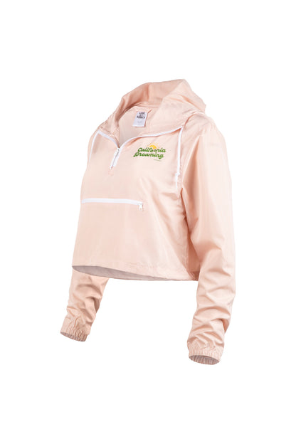 Love All Tennis Women's California Dreaming Lightweight Pullover Crop Windbreaker