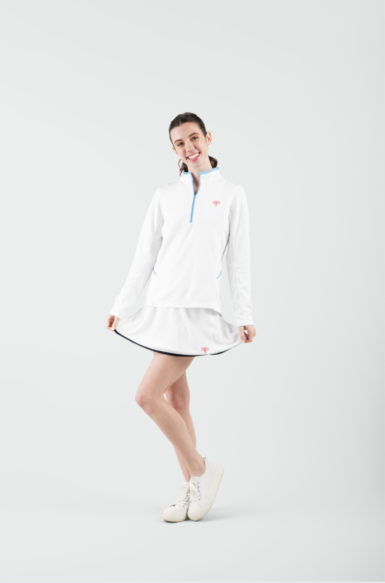 Love All Tennis Women's Tracy 1/4 Zip Jacket Stripes