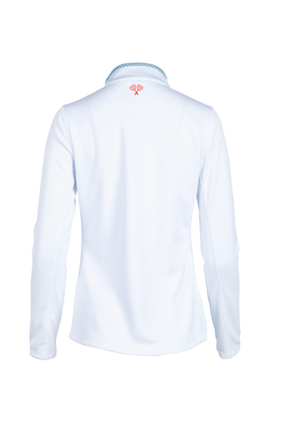 Love All Tennis Women's Tracy 1/4 Zip Jacket Resort Gingham