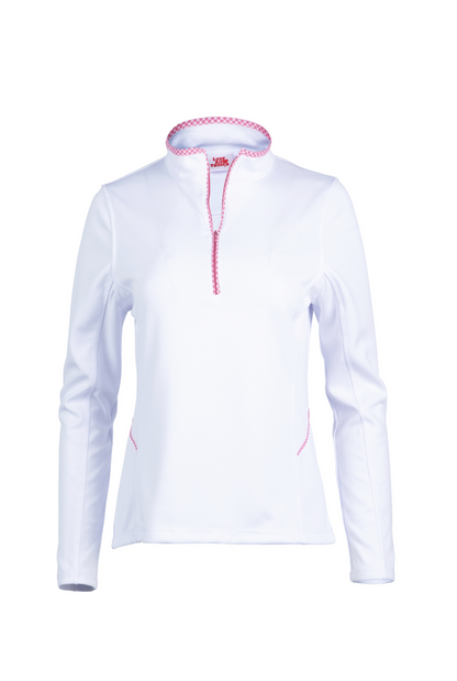 Love All Tennis Women's Tracy 1/4 Zip Jacket Resort Gingham