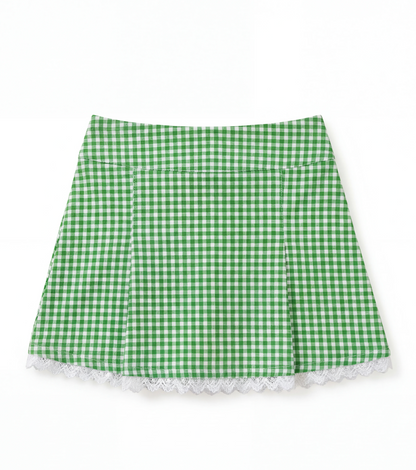 Claire Gingham Lace Skirt