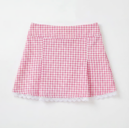 Claire Gingham Lace Skirt