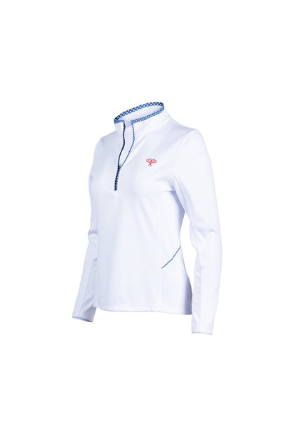 Love All Tennis Women's Tracy 1/4 Zip Mid weight Jacket Gingham
