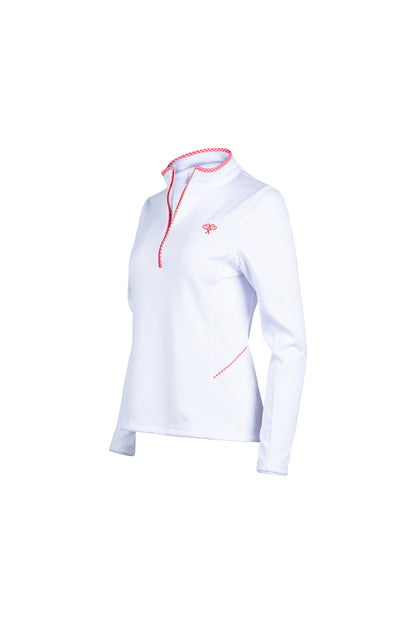 Love All Tennis Women's Tracy 1/4 Zip Jacket Gingham