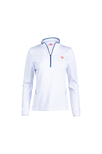 Love All Tennis Women's Tracy 1/4 Zip Jacket Gingham