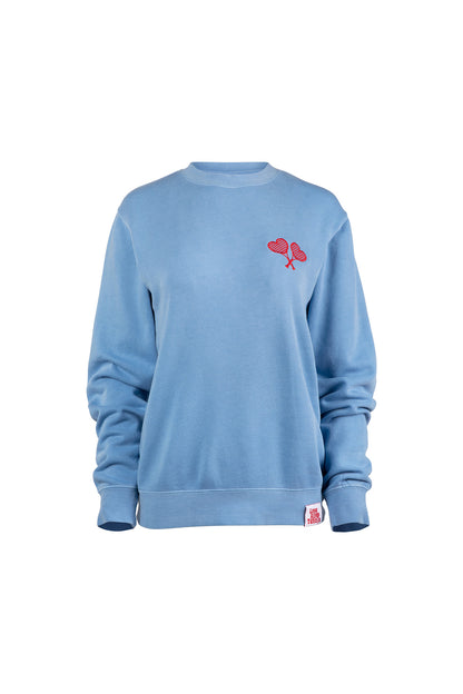 Love All Tennis Women's Blue Fay Crew Neck Sweatshirt